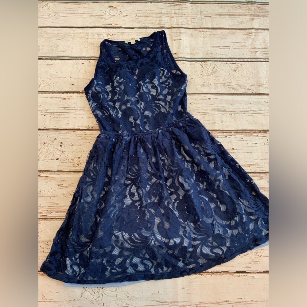 Love, Fire Blue Lace Dress - Size‎ XS